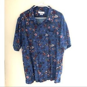 Urban Outfitters Blue Floral Exotic XL Shirt
